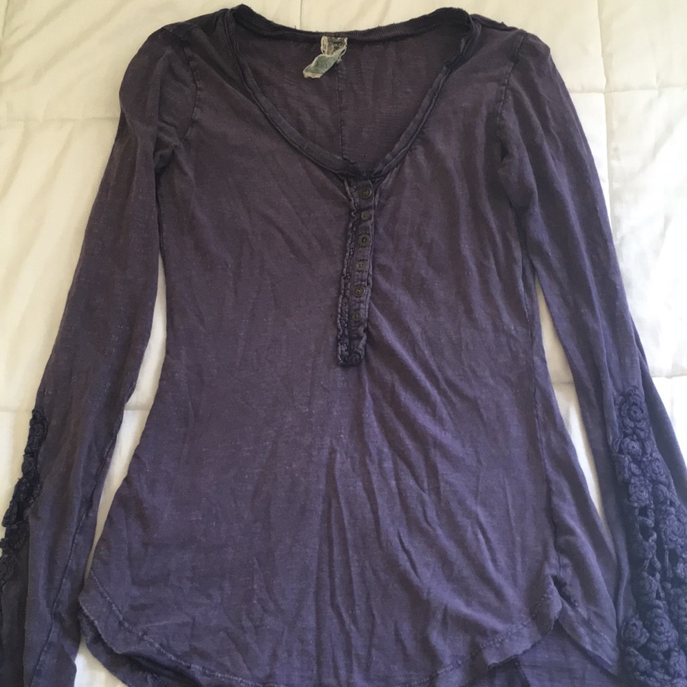 Free People purple long sleeve top
